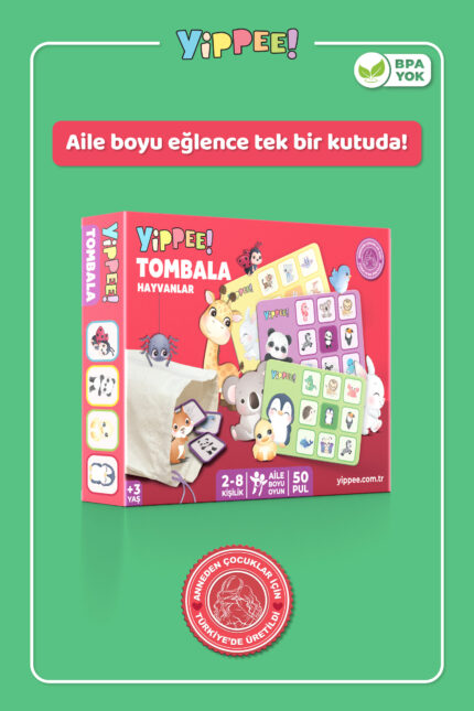 YİPPEE Çocuk Tombala Oyunu - Hayvanlar Temalı