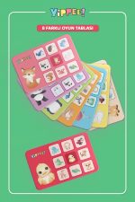 Çocuk Tombalası – Hayvan Temalı | Ham Bez Kese | 8 Tabla | 60 Parça - Görsel 6