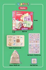 Çocuk Tombalası – Hayvan Temalı | Ham Bez Kese | 8 Tabla | 60 Parça - Görsel 8