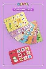 Çocuk Tombalası - Karma Temalı | Ham Bez Kese | 8 Tabla | 60 Parça - Görsel 6