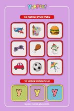 Çocuk Tombalası - Karma Temalı | Ham Bez Kese | 8 Tabla | 60 Parça - Görsel 7