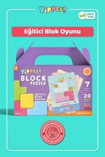 YİPPEE Block Puzzle - Eğitici Zeka Oyunu | 7 Blok | 20 Seviye Kart | 3 Zorluk | Akıl ve Mantık Oyunu - Görsel 2