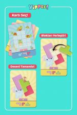 YİPPEE Block Puzzle - Eğitici Zeka Oyunu | 7 Blok | 20 Seviye Kart | 3 Zorluk | Akıl ve Mantık Oyunu - Görsel 4
