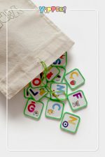 YİPPEE Çocuk Tombala – Alfabe Temalı | Ham Bez Kese | 8 Tabla | 40 Pul (60 Parça) - Görsel 8