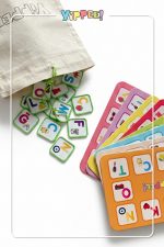 YİPPEE Çocuk Tombala – Alfabe Temalı | Ham Bez Kese | 8 Tabla | 40 Pul (60 Parça) - Görsel 7