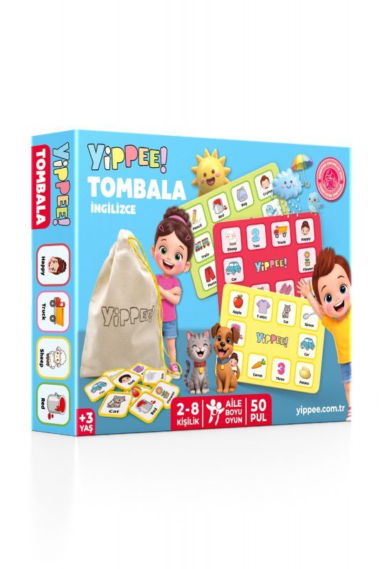 YİPPEE Çocuk Tombalası – İngilizce Temalı Eğitici Kutu Oyunu