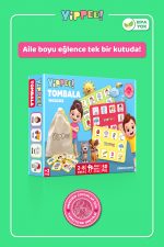 YİPPEE Çocuk Tombala – İngilizce Temalı | Ham Bez Kese | 8 Tabla | 40 Pul (60 Parça) - Görsel 2