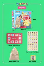 YİPPEE Çocuk Tombala – İngilizce Temalı | Ham Bez Kese | 8 Tabla | 40 Pul (60 Parça) - Görsel 5