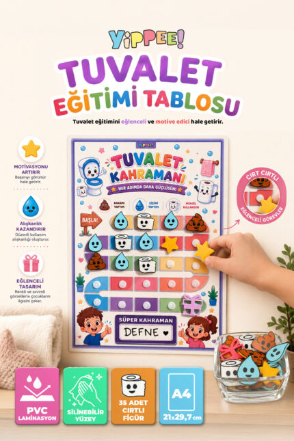 YİPPEE Cırt Cırtlı Tuvalet Eğitimi Panosu